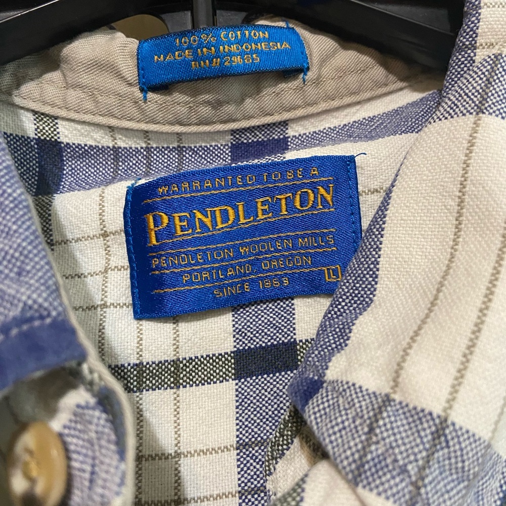 Pendleton Plaid Shirt Button Up Short Sleeve‎ 100% Cotton Men's Size Large - Picture 7 of 12